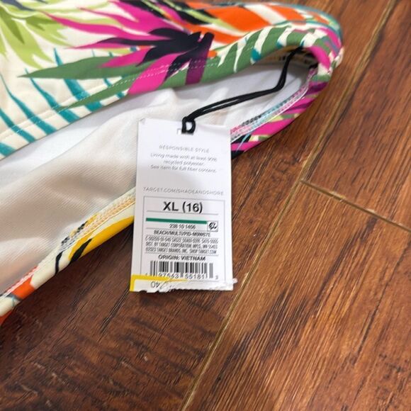 NWT Shade & Shore XL (16) Beach Low Rise Cheeky Bikini Swim Tropical Bottom - Picture 6 of 6